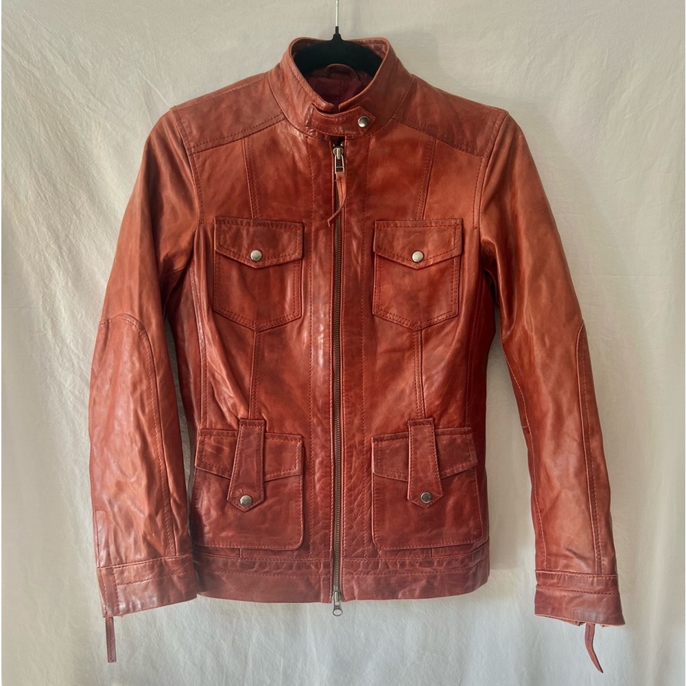 Danier rust color Leather Jacket Xxs
